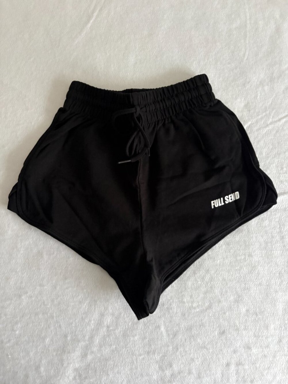 FULL SEND Nelk Boys Black Daily Drawstring Athletic Workout Shorts Streetwear XS